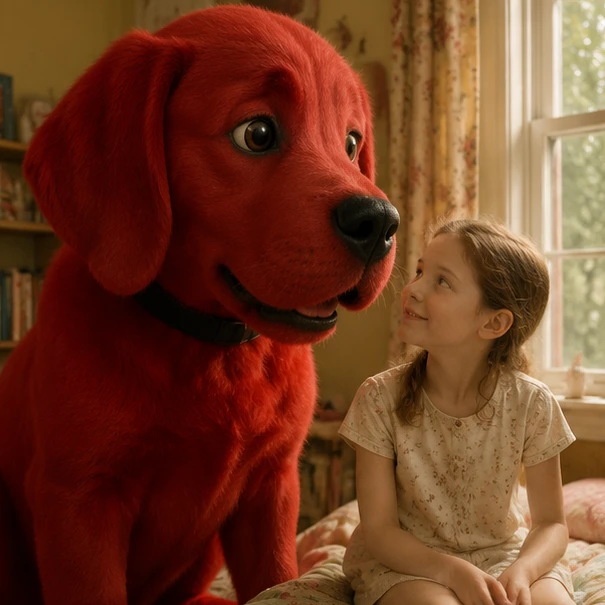 Clifford the Big Red Dog story featuring Emily Elizabeth and a giant red dog in a beloved children's world