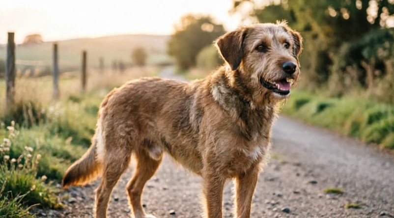 Timmy the dog from Famous Five shown as a loyal brown mixed-breed companion with an adventurous spirit