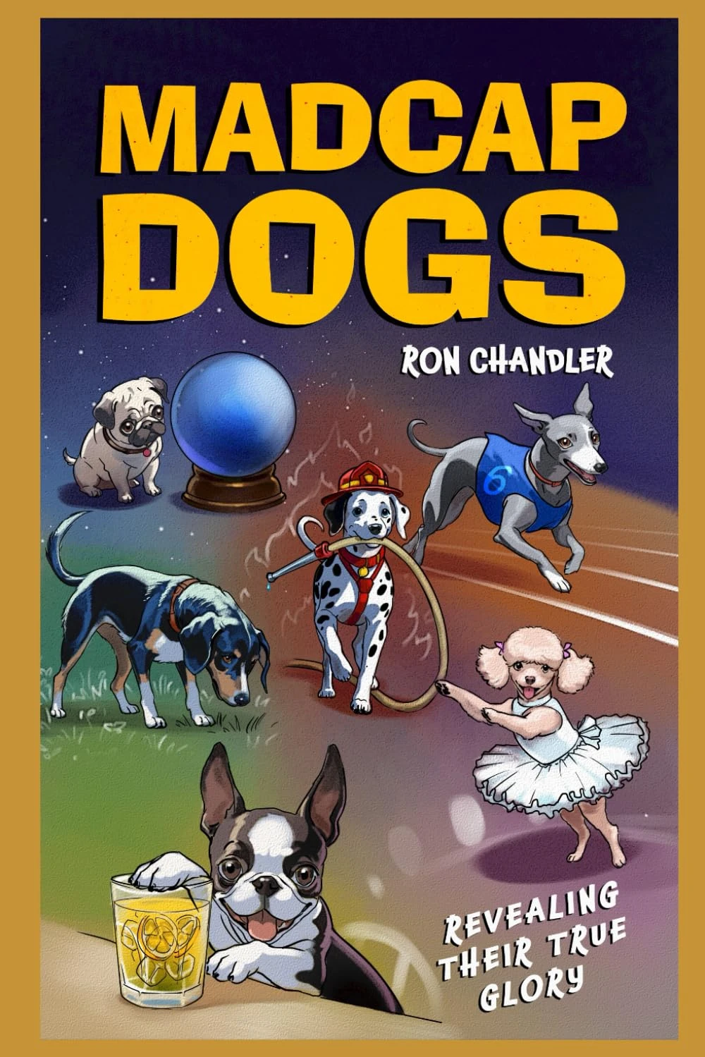 Classic dog and master story versions represented by different scenes of temptation loyalty and protection