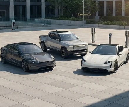 Electric luxury vehicles showing advanced design and futuristic premium mobility concepts