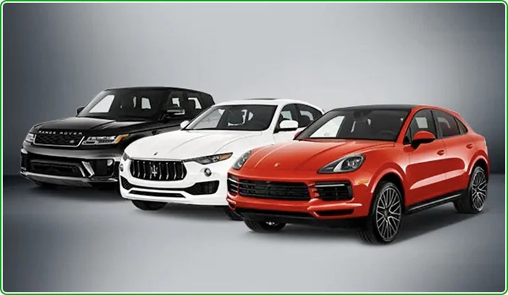 Enterprise exotic car rental fleet featuring premium sports cars and luxury vehicles ready for memorable journeys