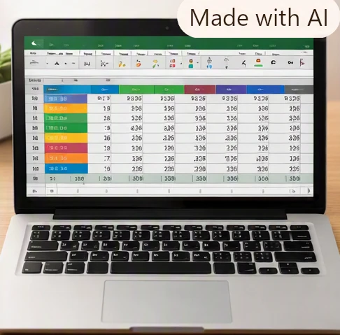 Organized Excel worksheet with date, category, item, and amount columns filled with sample budget data