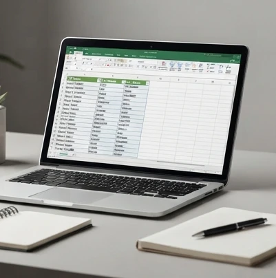 Excel first name last name workflow with organized spreadsheet data and clean columns