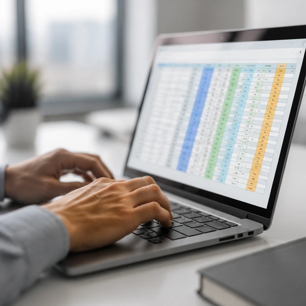 Excel Microsoft Office 365 workbook interface concept with organized worksheets and data management workflow