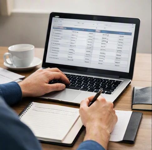 Excel check register with running balance review showing formula checking and error prevention process