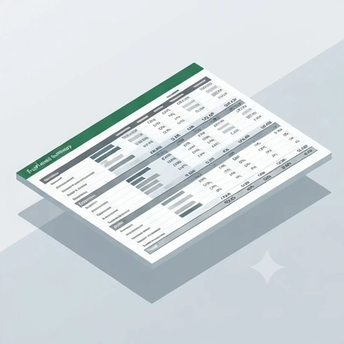 An organized spreadsheet showing revenue columns and status data ready for conditional summation with SUMIFS formulas