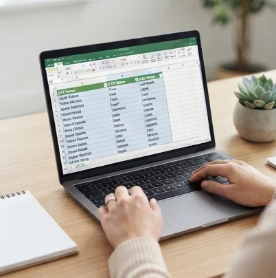 Spreadsheet data preparation using Text to Columns for separating full names into fields
