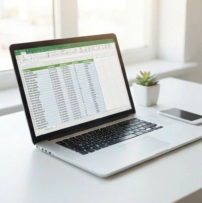 Modern spreadsheet view illustrating flexible text splitting into multiple name columns