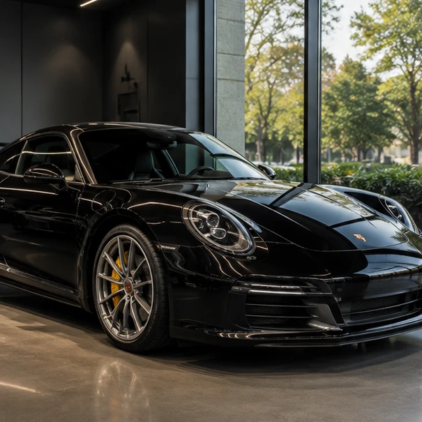 Luxury and exotic rental vehicle with pricing considerations such as mileage and service planning context