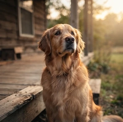 A loyal dog sitting attentively beside its owner, capturing the emotional bond central to films based on dogs