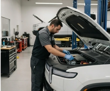 Fisker Ocean inspection process showing vehicle checks related to safety repairs and ownership concerns