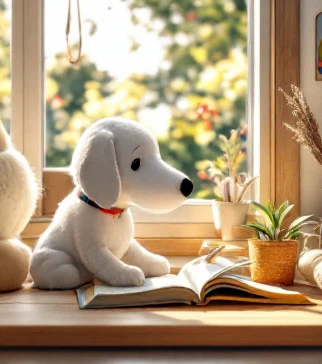Kipper the Dog books first story concept with a curious dog exploring a comfortable home environment