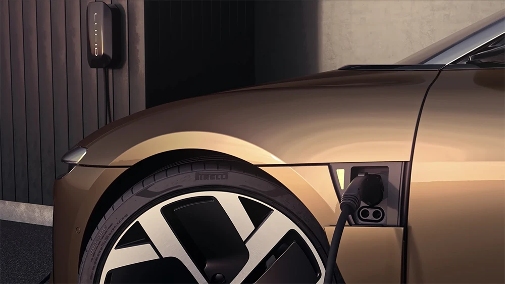 Lucid Air being charged at a 300 kW DC fast-charging station