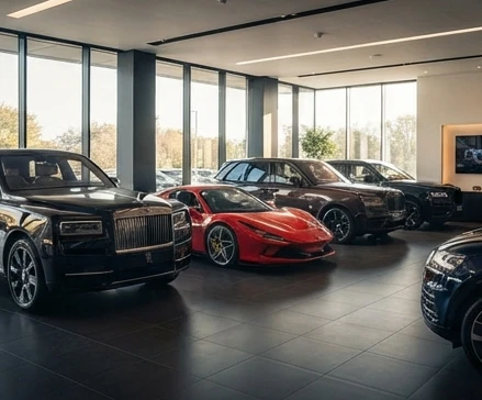 Luxury vehicles representing different categories from ultra-luxury to electric performance segments