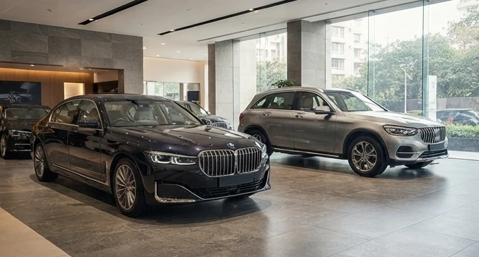 Luxury cars for sale in Pune displayed in a premium automotive setting with refined design and comfort details