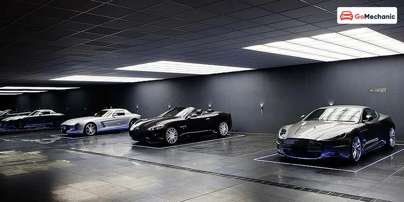 Row of premium sedans and SUVs parked together, showcasing luxury car rental Mumbai self drive options
