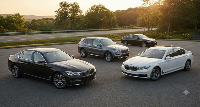 Different luxury vehicles representing comfort performance technology and reliability choices