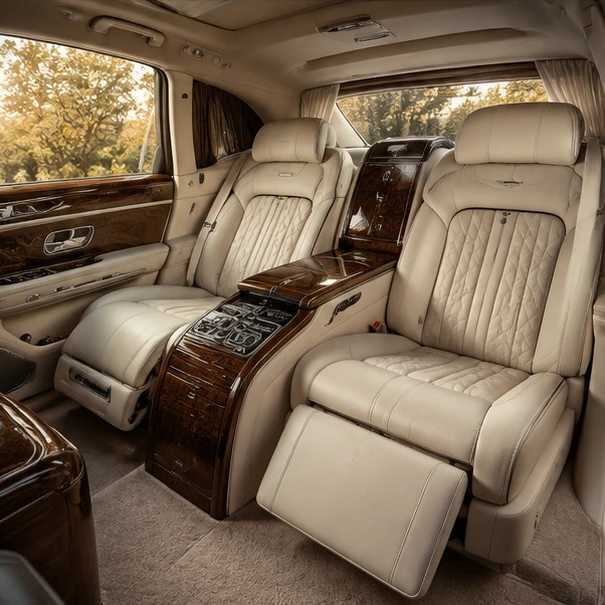 Mercedes Maybach most luxurious cars interior with premium seating materials and handcrafted cabin details