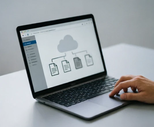 Cloud storage folder concept showing Word files organized before deletion through OneDrive