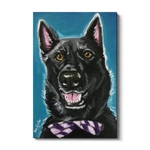 Pictures of all black German Shepherds showing a solid dark coat, alert expression, and classic breed structure in a full body view