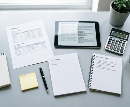 Professional workspace comparing PDF extraction approaches for Excel with digital documents and spreadsheet files