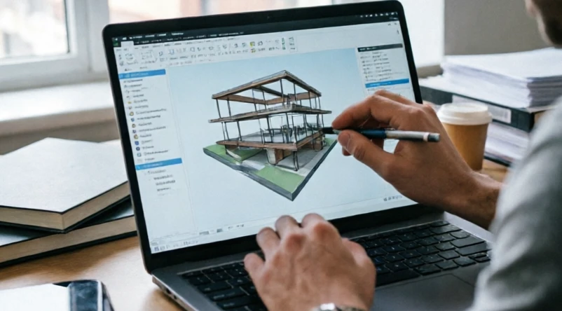 BIM professional checking imported model elements after IFC transfer into Revit