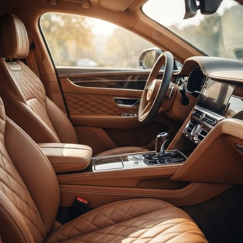 Rolls Royce Phantom interior showing leather wood veneer and handcrafted luxury details