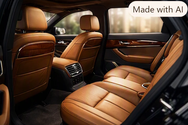 Rolls-Royce Phantom VII cabin showing handcrafted materials and spacious rear passenger area