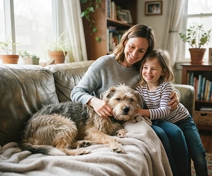 Scruffy the dog book featuring a rescued stray dog finding care and belonging in a children's story setting