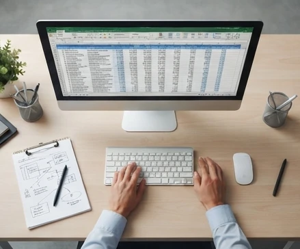 Structured spreadsheet records prepared for TeamMate Excel add in audit analysis with clean rows and fields