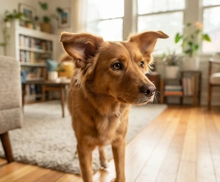 Dog showing curious behavior while exploring its surroundings and revealing the mystery of the dog through natural canine instincts